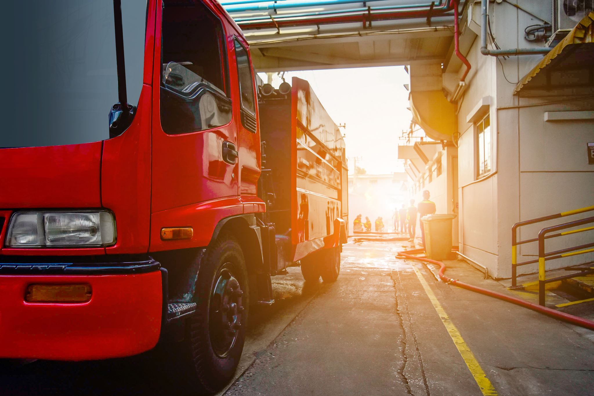 Truck arriving at a freight facility
